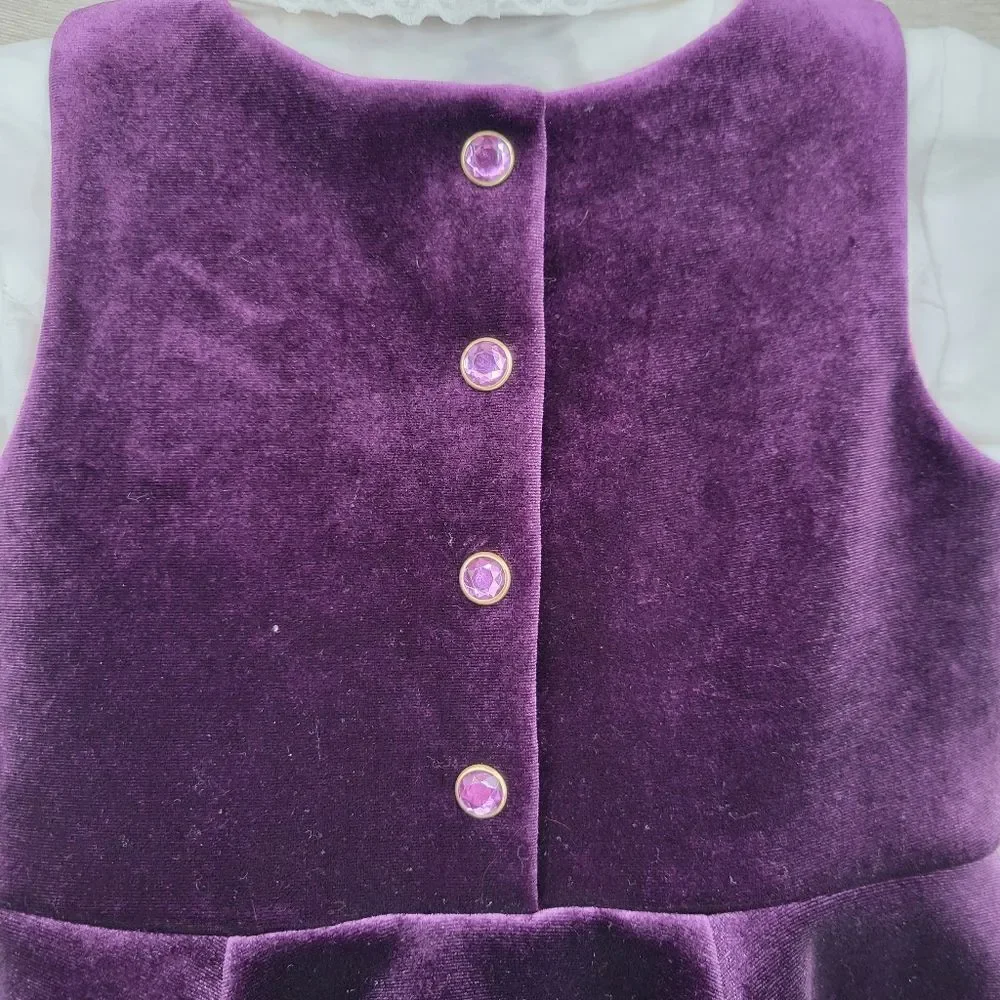Girls Winter Fall Dress Bundle Formal Special Occasions Purple Velvet Black Cord